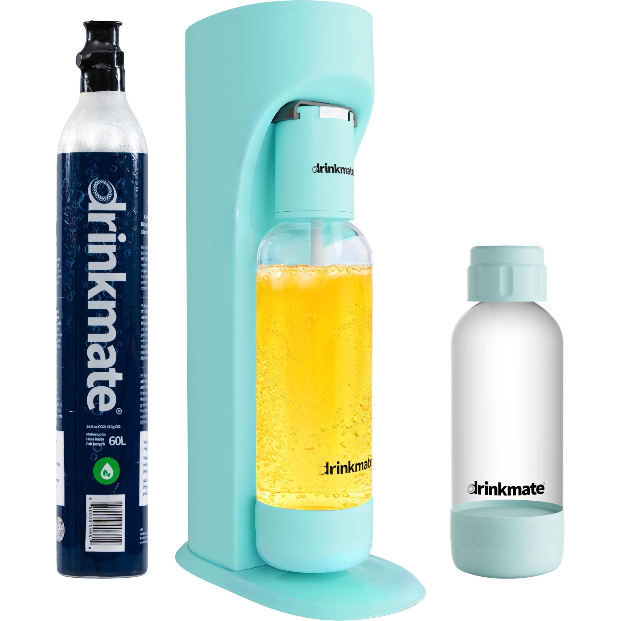 Drinkmate All Fizz Kit Bundle (Machine+2 co₂ cylinders+ 2 Pet Bottles) - Blue