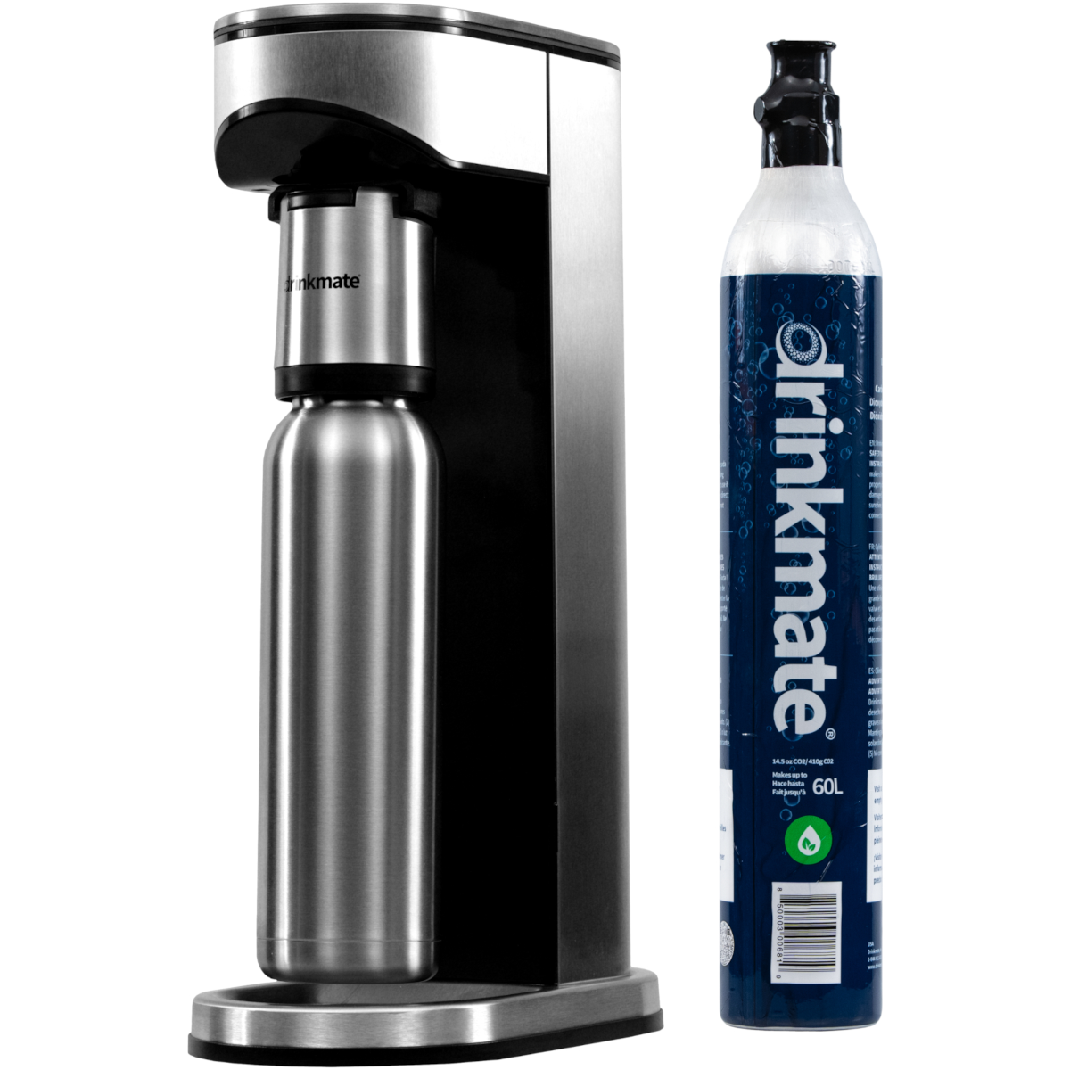 Drinkmate LUX Stainless Steel Sparkling Water and Soda Machine With CO₂ Cylinder