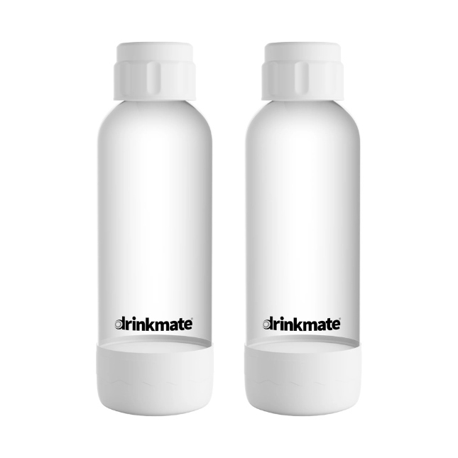 Drinkmate PET Bottles 1L White, Twin Pack of 2