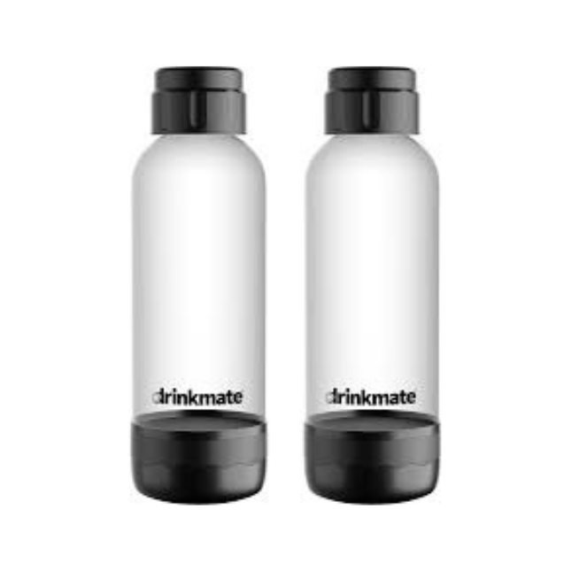 Drinkmate PET Bottles 1L Black, Twin Pack of 2