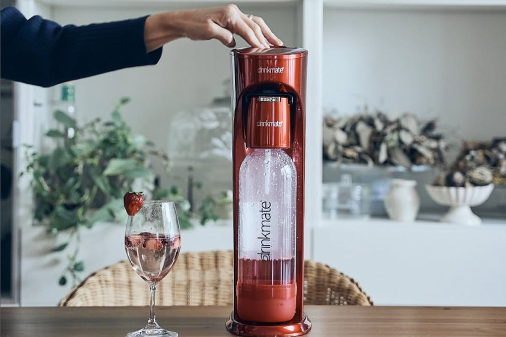Drinkmate All Fizz Kit Bundle (Machine+2 co₂ cylinders+ 2 Pet Bottles) - Red