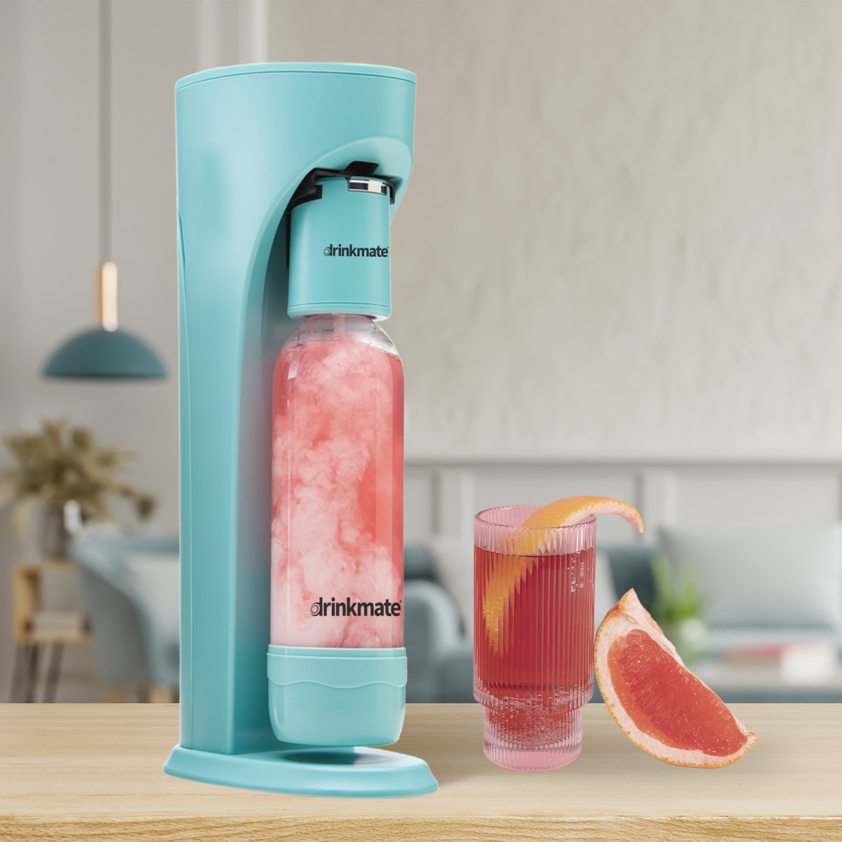 Drinkmate All Fizz Kit Bundle (Machine+2 co₂ cylinders+ 2 Pet Bottles) - Blue