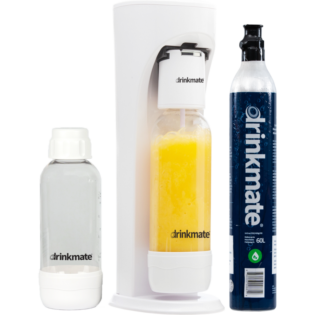 Drinkmate All Fizz Kit Bundle (Machine+2 co₂ cylinders+ 2 Pet Bottles) -  White