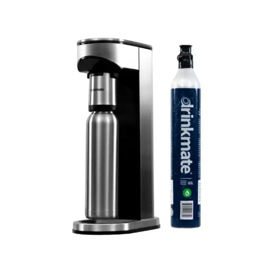 Drinkmate LUX Stainless Steel Sparkling Water and Soda Machine With CO₂ Cylinder